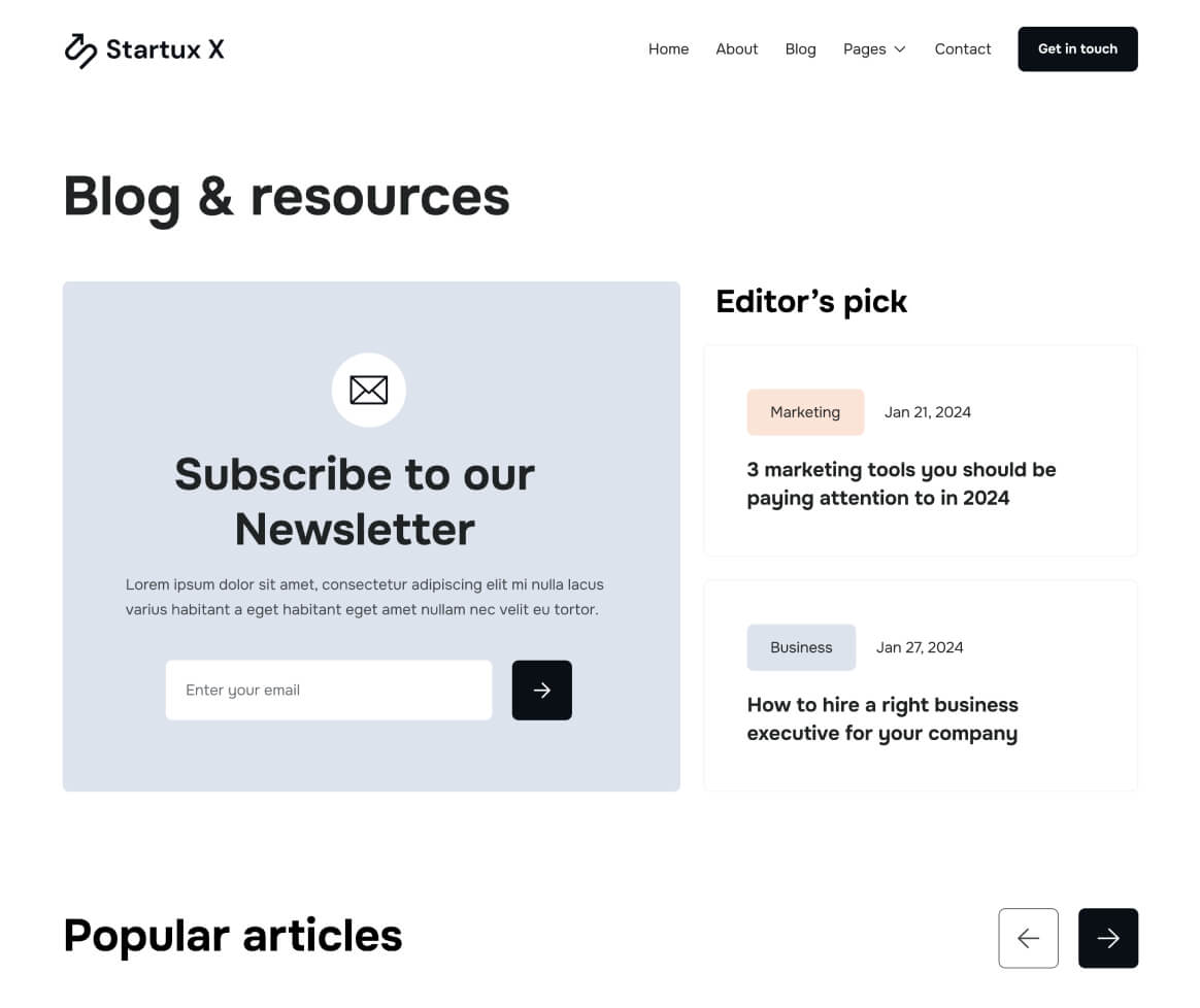 Blog - Startux X Webflow Template