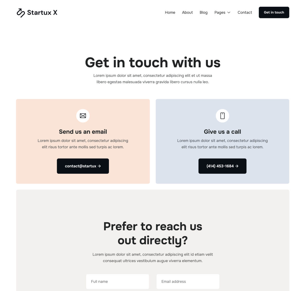 Contact V2 - Startux X Webflow Template