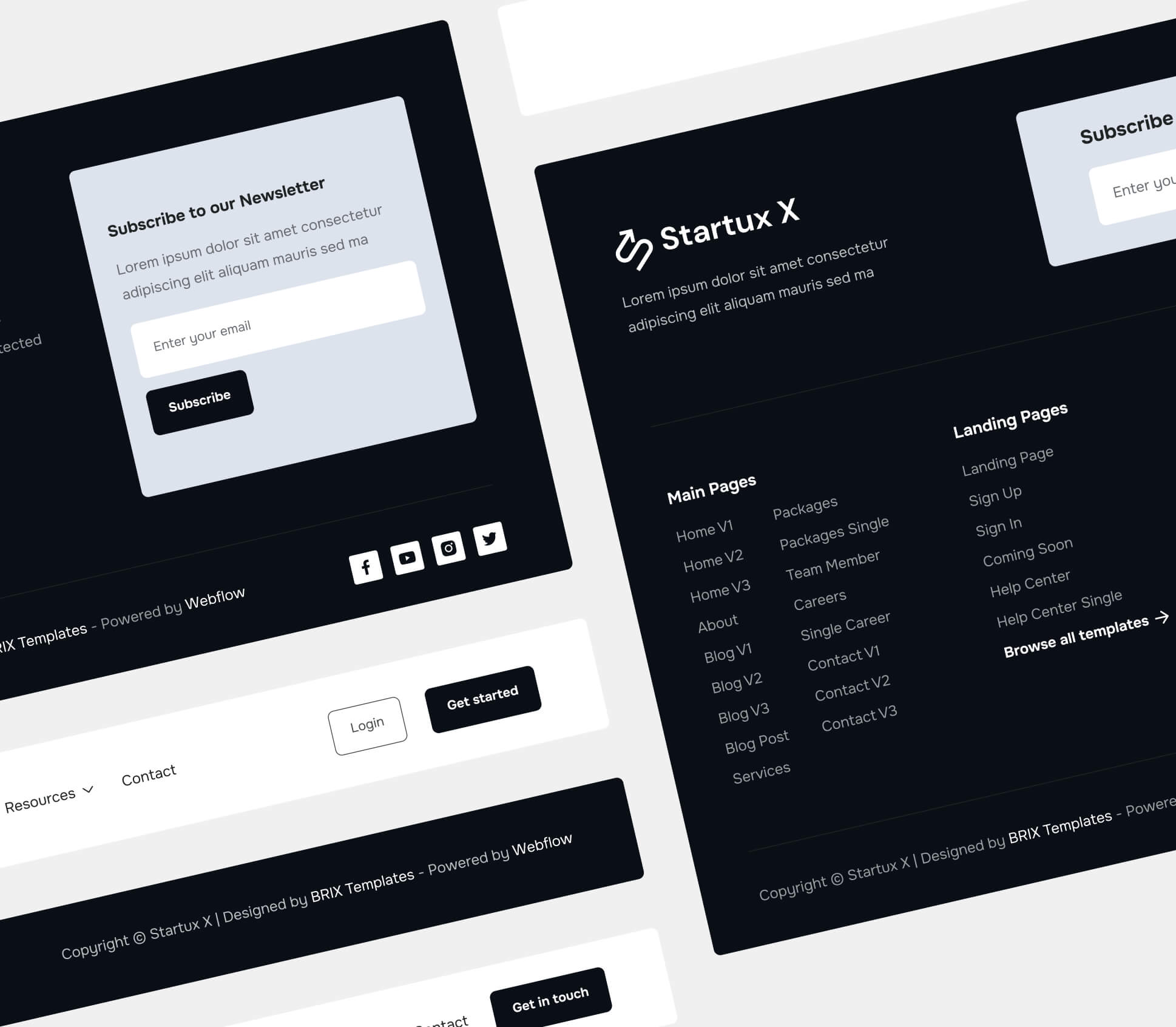 Headers And Footers - Startux X Webflow Template