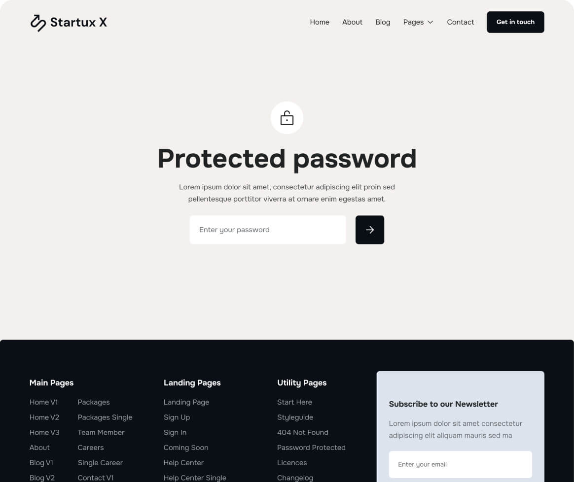 Password Protected - Startux X Webflow Template